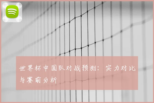世界杯中国队对战预测：实力对比与赛前分析